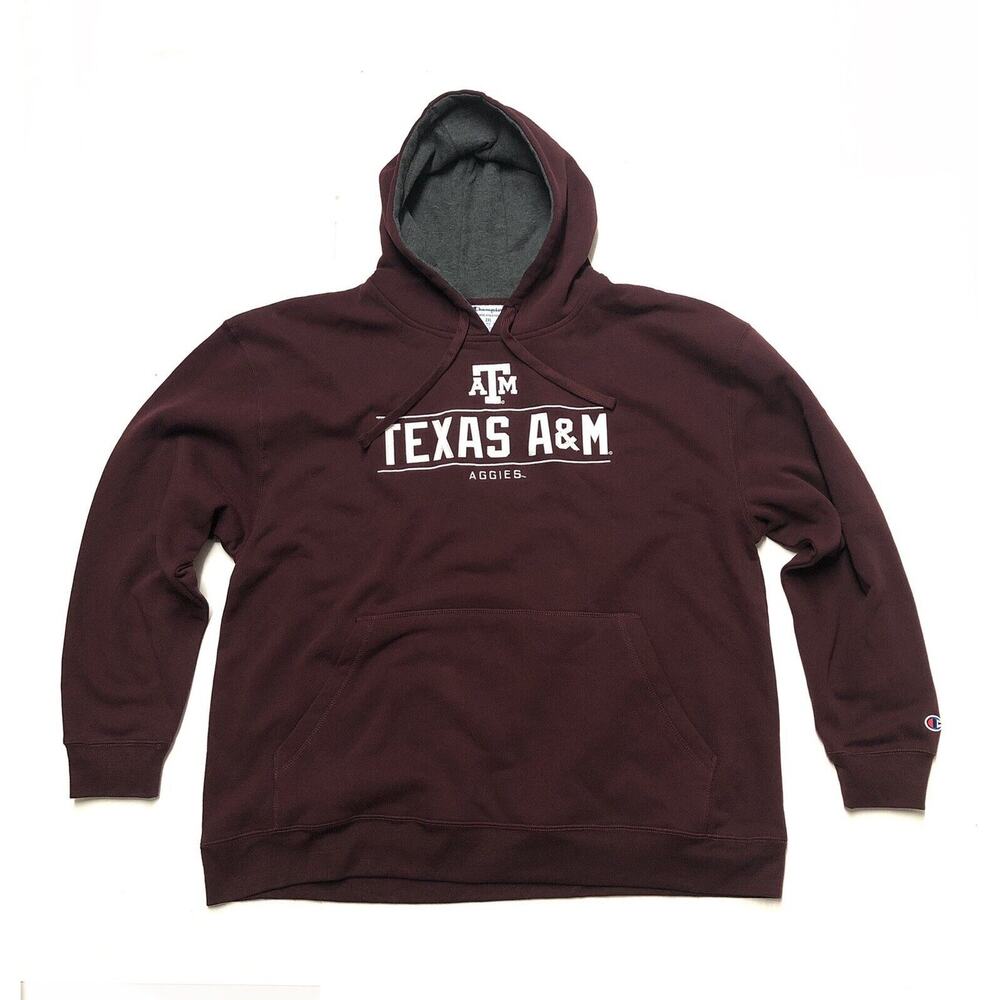 Texas A&M Embroidered Hoodie Champion Sewn Mens Size 2XL Sweatshirt Aggies NWT